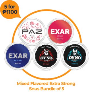 Mixed flavored extra strong snus bundle of 5